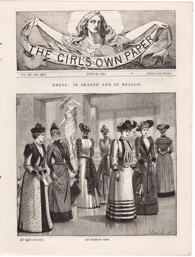 Original antique engraving from The Girl's Own Paper 1888-1890